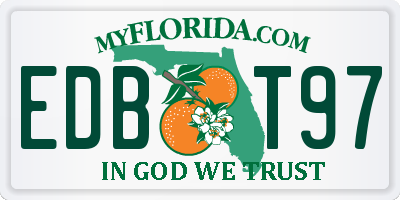 FL license plate EDBT97