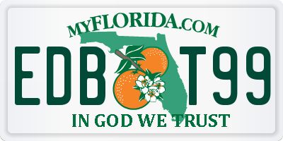 FL license plate EDBT99