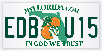 FL license plate EDBU15