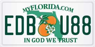 FL license plate EDBU88