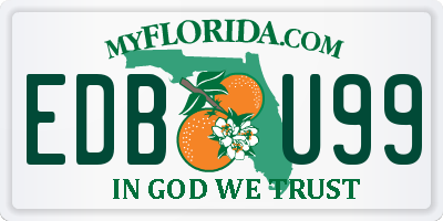 FL license plate EDBU99