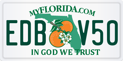 FL license plate EDBV50