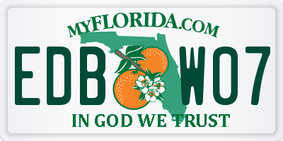 FL license plate EDBW07