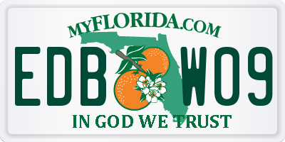 FL license plate EDBW09