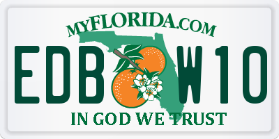 FL license plate EDBW10