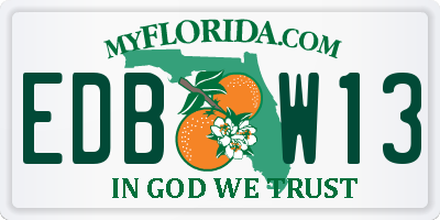 FL license plate EDBW13