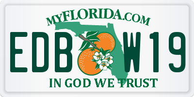 FL license plate EDBW19
