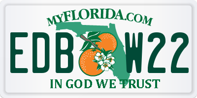 FL license plate EDBW22