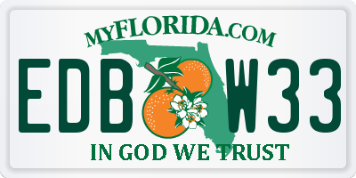 FL license plate EDBW33