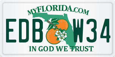 FL license plate EDBW34
