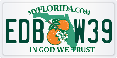 FL license plate EDBW39