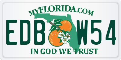 FL license plate EDBW54