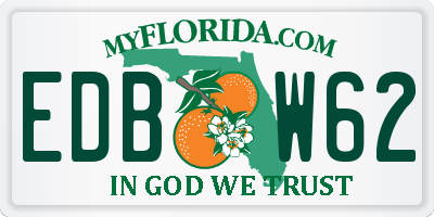 FL license plate EDBW62