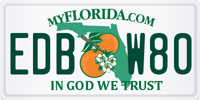 FL license plate EDBW80