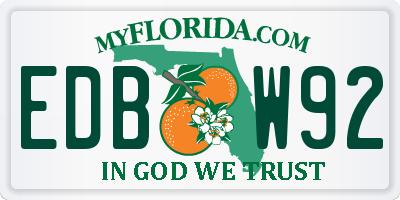 FL license plate EDBW92