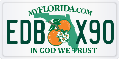 FL license plate EDBX90