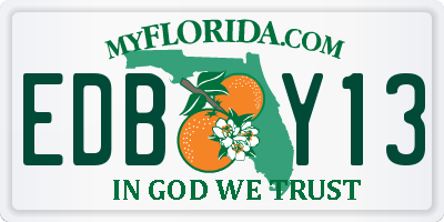 FL license plate EDBY13