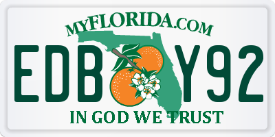 FL license plate EDBY92