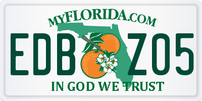 FL license plate EDBZ05
