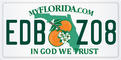 FL license plate EDBZ08