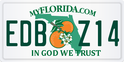 FL license plate EDBZ14