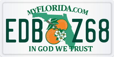 FL license plate EDBZ68