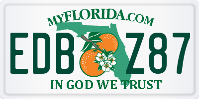 FL license plate EDBZ87