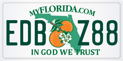 FL license plate EDBZ88
