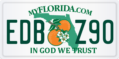 FL license plate EDBZ90