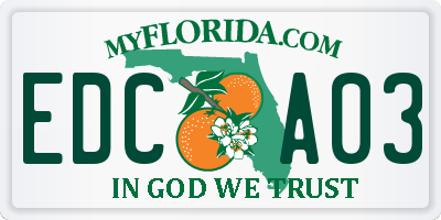 FL license plate EDCA03