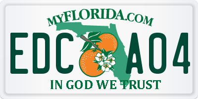 FL license plate EDCA04