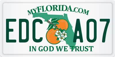 FL license plate EDCA07
