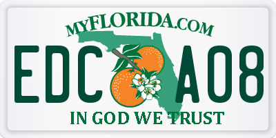 FL license plate EDCA08