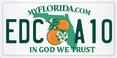 FL license plate EDCA10