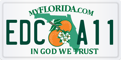 FL license plate EDCA11
