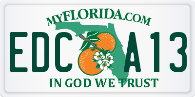 FL license plate EDCA13