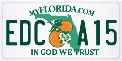 FL license plate EDCA15