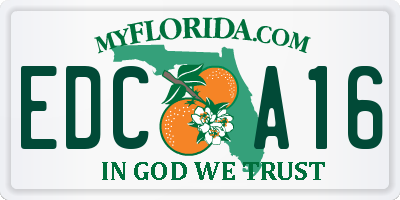 FL license plate EDCA16
