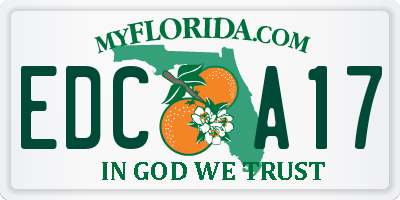 FL license plate EDCA17