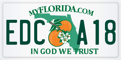 FL license plate EDCA18