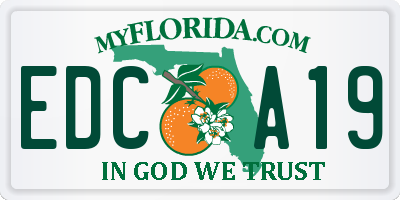 FL license plate EDCA19