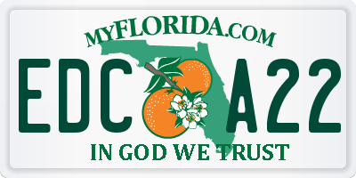 FL license plate EDCA22