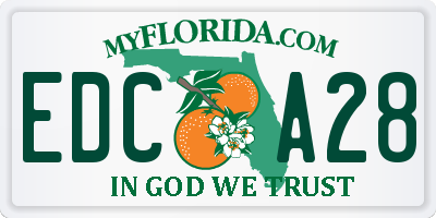 FL license plate EDCA28