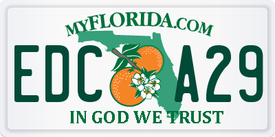 FL license plate EDCA29