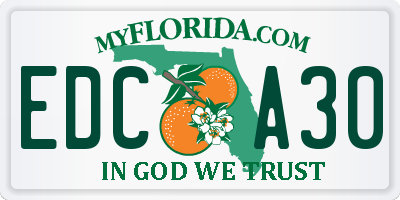 FL license plate EDCA30
