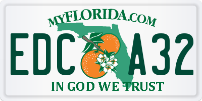 FL license plate EDCA32