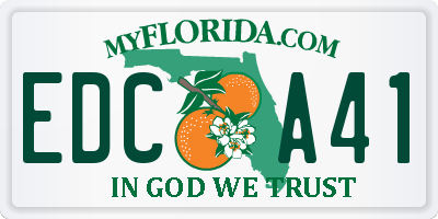 FL license plate EDCA41