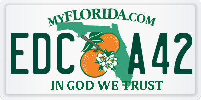 FL license plate EDCA42