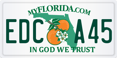 FL license plate EDCA45
