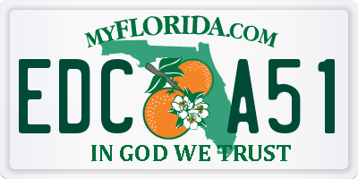 FL license plate EDCA51